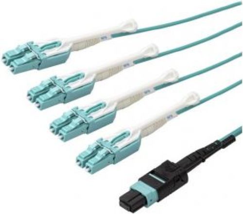 Startech .com MPO8LCPL3M Glasvezel kabel 3 m OM3 MPO/MTP 8x LC Aqua