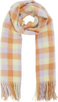 Mango geruite sjaal met franjes oranje