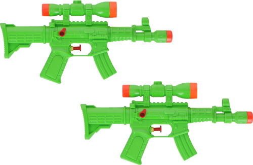 Merkloos 2x Waterpistool/waterpistolen groen 29 cm