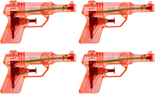 Merkloos 6x Waterpistool/waterpistolen rood 13 cm