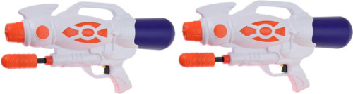 Merkloos 2x Waterpistool/waterpistolen 47 cm oranje met pomp