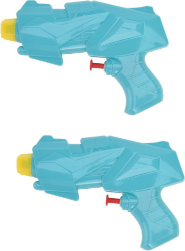 Merkloos 10x Mini waterpistooltje/waterpistolen 15 cm blauw