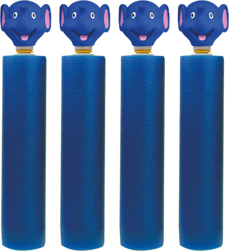 Merkloos 10x Donkerblauw olifanten waterpistool/waterpistolen van foam 26,5 cm met bereik van 6 meter