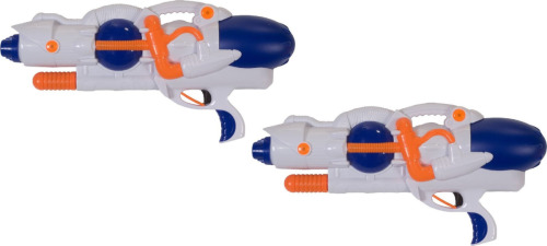 Summertime 2x Waterpistool/waterpistolen wit/blauw 38 cm