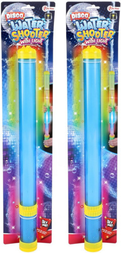 Merkloos 2x Waterpistool/waterpistolen/waterspuit 46 cm met blauw licht