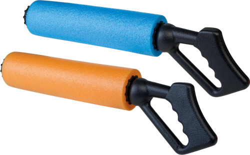 Merkloos 2x Waterpistool/waterpistolen van foam 45 cm met handvat en 2 spuitstanden