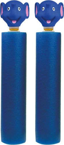 Merkloos 2x Donkerblauw olifanten waterpistool/waterpistolen van foam 26,5 cm met bereik van 6 meter