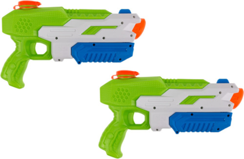 Merkloos 2x Waterpistool/waterpistolen groen 30 cm