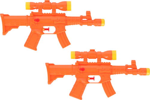 Merkloos 2x Waterpistool/waterpistolen oranje 29 cm