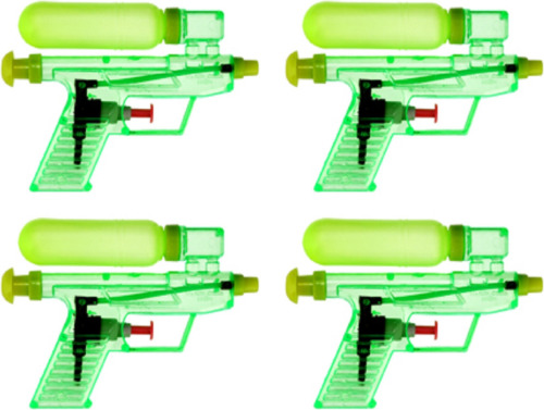 Merkloos 5x Waterpistool/waterpistolen groen 15 cm