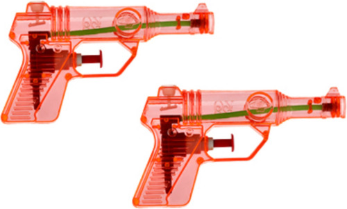 Merkloos 2x Waterpistool/waterpistolen rood 13 cm
