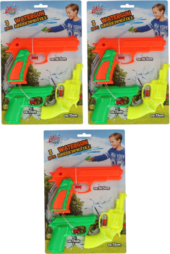 Merkloos 3x Waterpistool/waterpistolen setje 3 stuks