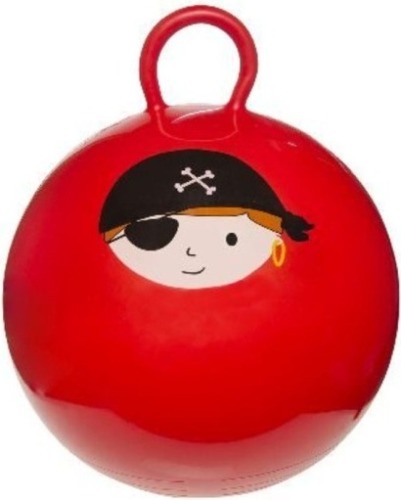 Merkloos Rode skippybal met piraat 45 cm