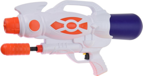 Merkloos 1x Waterpistool/waterpistolen 47 cm wit met pomp