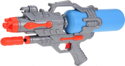 Merkloos 1x Waterpistool/waterpistolen 46 cm oranje/blauw met pomp