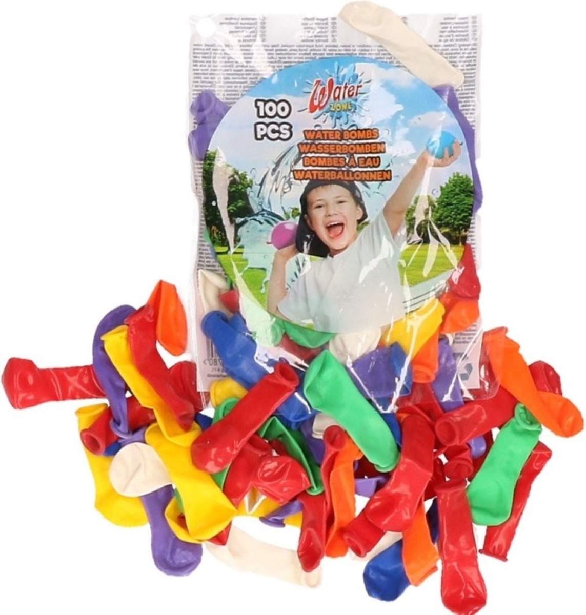 Merkloos Waterballonnen gekleurd 100 stuks