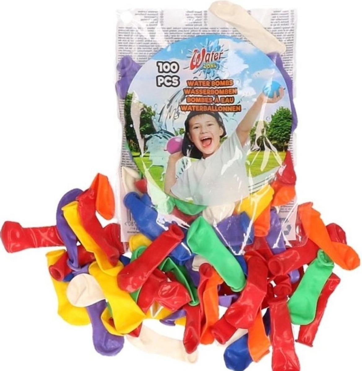 Merkloos Waterballonnen gekleurd 150 stuks