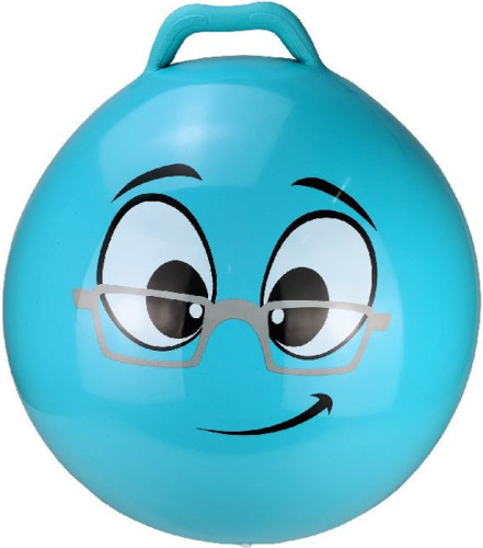 Skippy Buddy Skippybal smiley voor kinderen blauw 55 cm