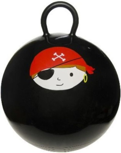 Merkloos Zwarte skippybal met piraat 45 cm