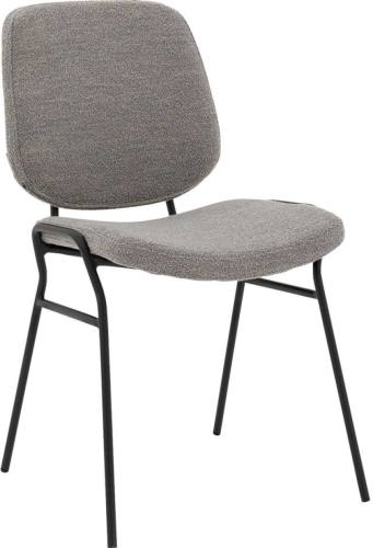 Goossens Eetkamerstoel Hjalmar grijs stof leuning, modern design