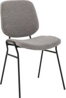 Goossens Eetkamerstoel Hjalmar grijs stof leuning, modern design