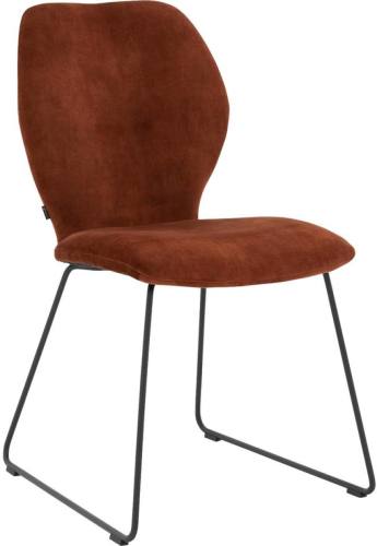 Goossens Eetkamerstoel Hera koper velvet stof leuning, modern design