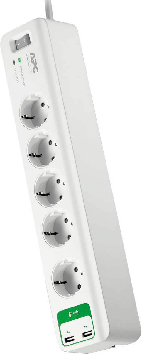 APC Stekkerdoos Met Overspanningsbeveiliging (+Usb)