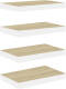 VidaXL Wandschappen zwevend 4 st 50x23x3,8 cm MDF eikenkleurig en wit