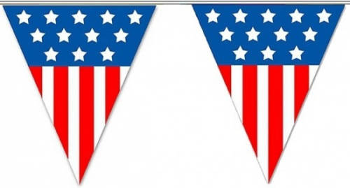 Bellatio Decorations 3x Vlaggenlijn Usa 5 Meter