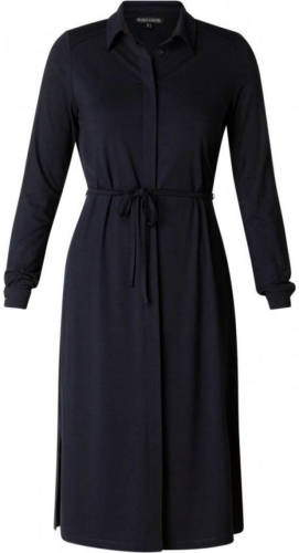 Base Level Curvy by Yesta doorknoopjurk Aylem met ceintuur donkerblauw