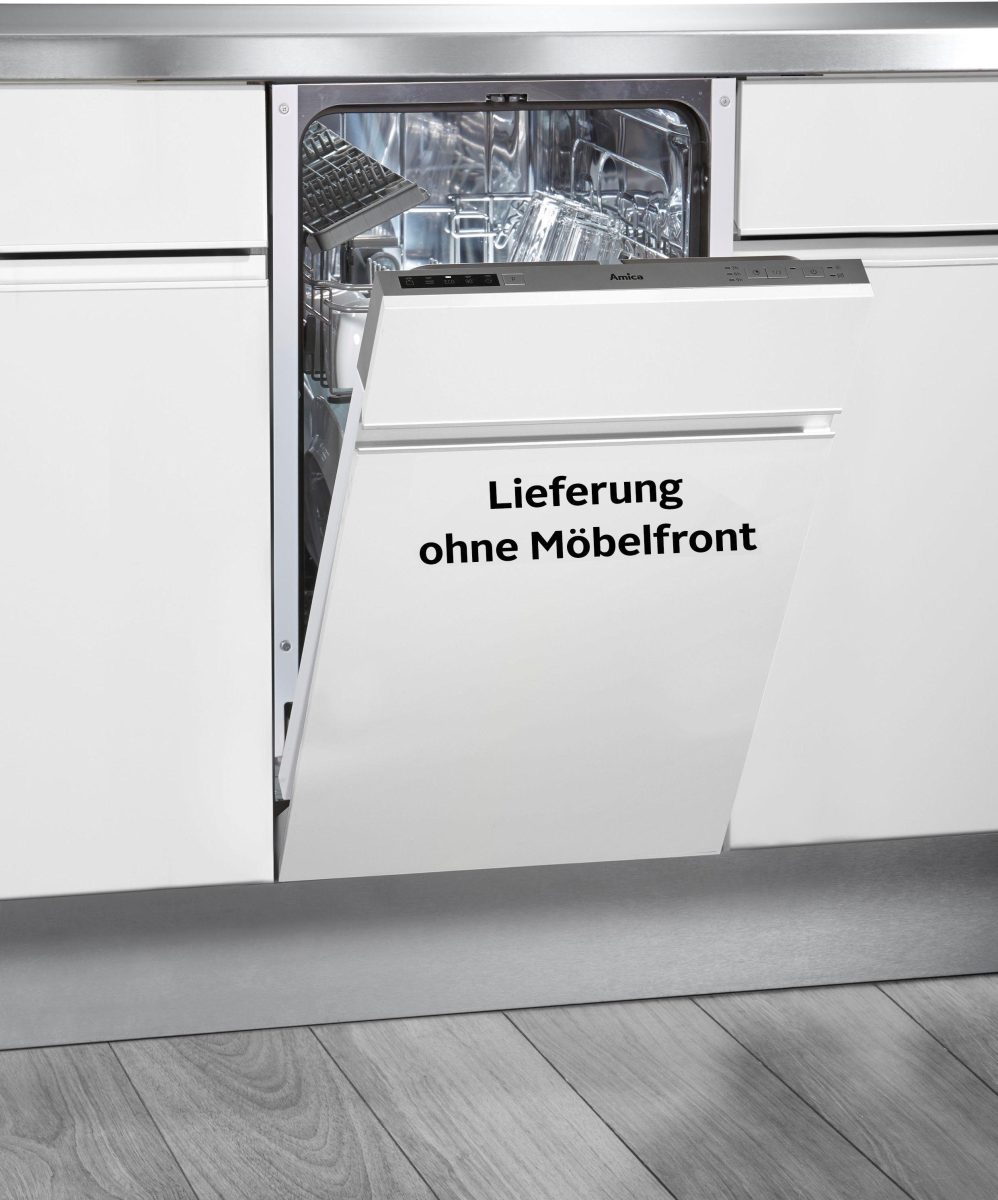 Amica Volledig integreerbare vaatwasser EGSP 14668-1 V, 81,5 cm x 44,8 cm, Energiebesparende ECO-stand