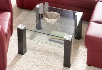 PRO Line Salontafel Salontafel vierkant met glasplaat en glasplateau