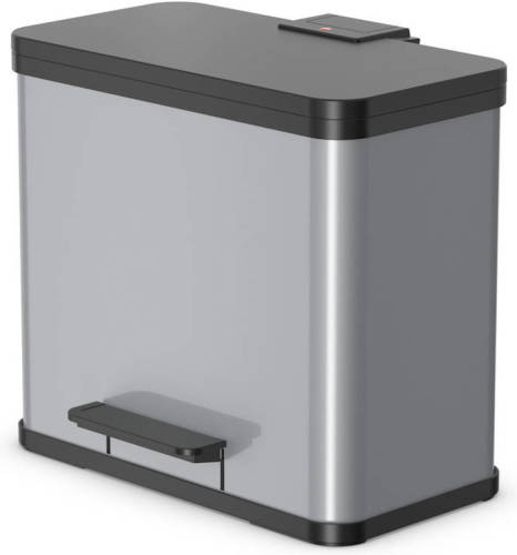 Hailo Öko Trio Plus afvalscheider - maat L - 3 x 9 liter - zilver