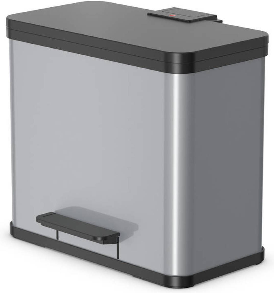 Hailo Öko Trio Plus afvalscheider - maat L - 3 x 9 liter - zilver