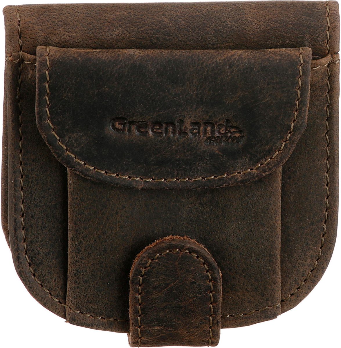 GreenLand Nature Portemonnee Stone van echt leer, klein formaat
