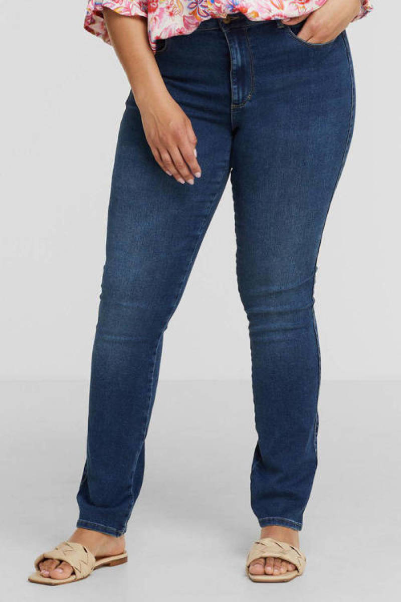 ONLY CARMAKOMA high waist straight fit jeans CARAUGUSTA dark denim