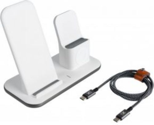 Xtorm 3-in-1 Wireless Charging Base for Apple - Wit/Grijs