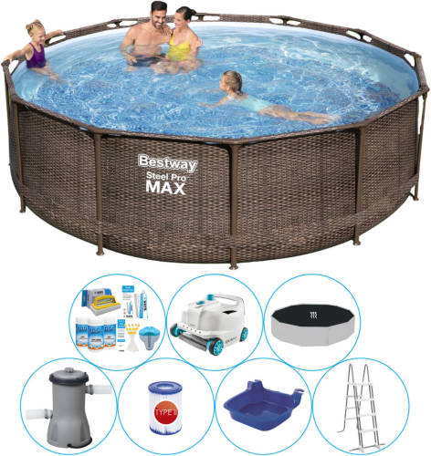 Zwembad Combinatie Pakket - Bestway Steel Pro Max Rattan 366x100 Cm