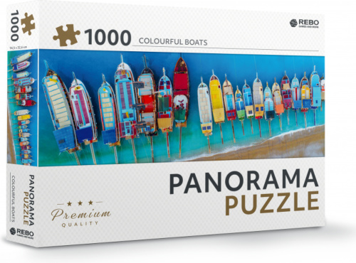 Rebo Productions legpuzzel Colourful Boats karton 1000 stukjes