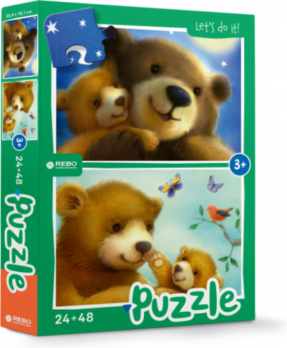 Rebo Productions legpuzzel Sweetest Bear Family 24/48 stukjes