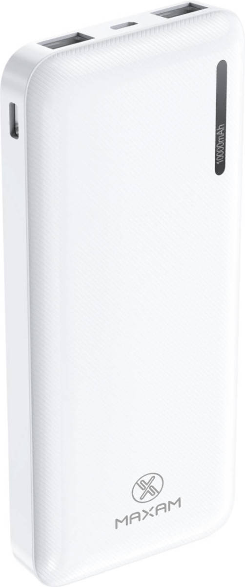 maxam Pb-2202 Powerbank Met Micro Usb Oplaad Kabel - 10.000 Mah - Wit
