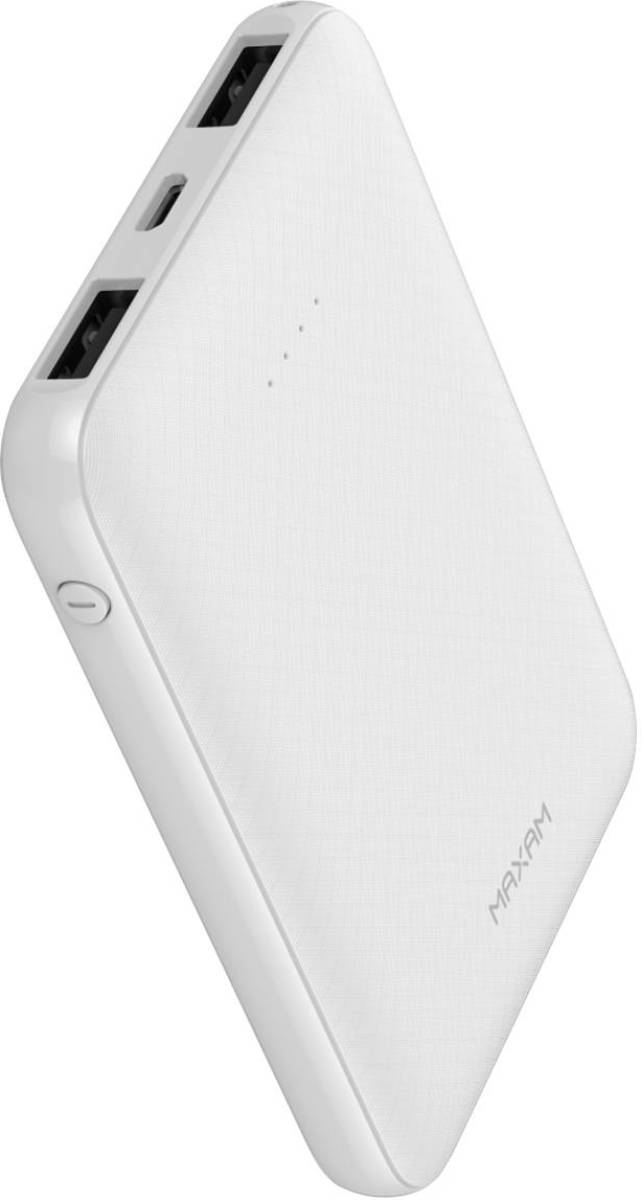 maxam Pb-2100 Powerbank Met Micro Usb Oplaad Kabel - 5.000 Mah - Wit