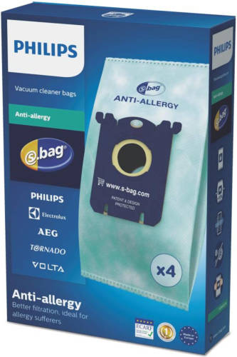 Philips S-bag Anti-allergie Stofzuigerzakken - Fc8022/04 - 4 Stuks