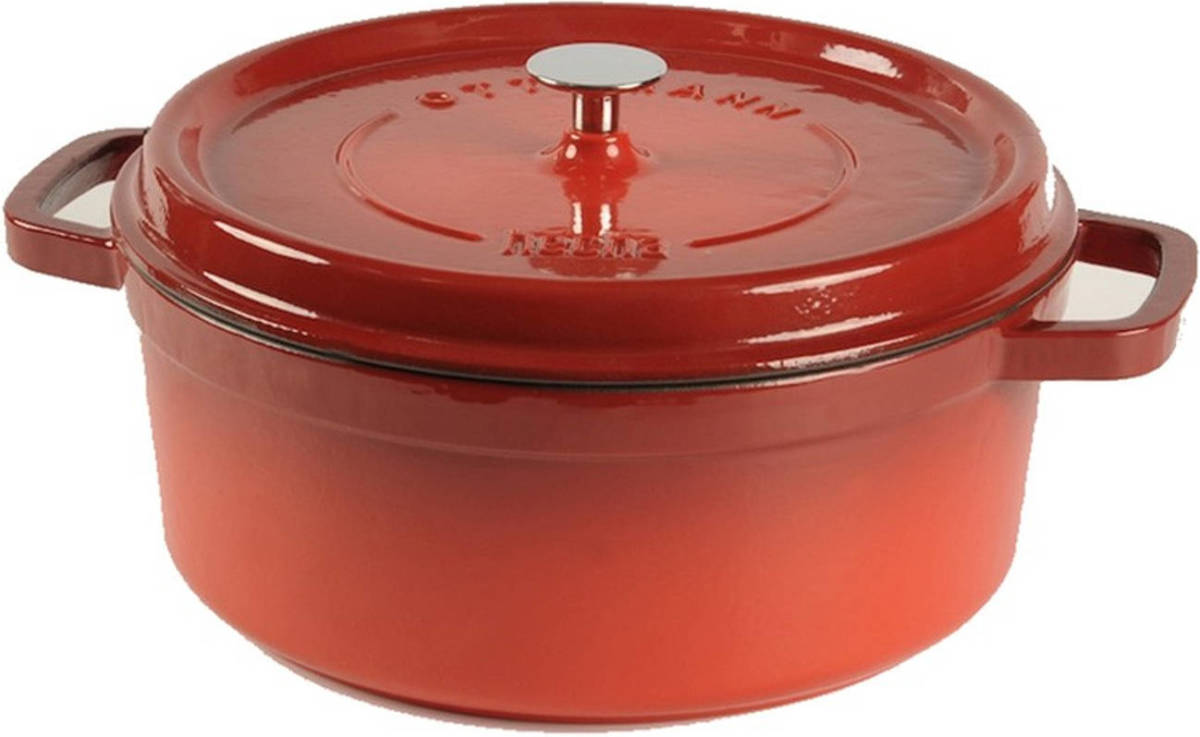 Cuisinova Gietijzeren Braadpan - Ø 20 Cm - 2,5 L - Rood