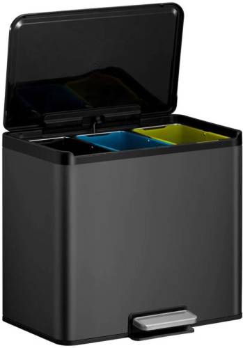 EKO Essential Recycler pedaalemmer afvalscheider - 3 x 9L - zwart