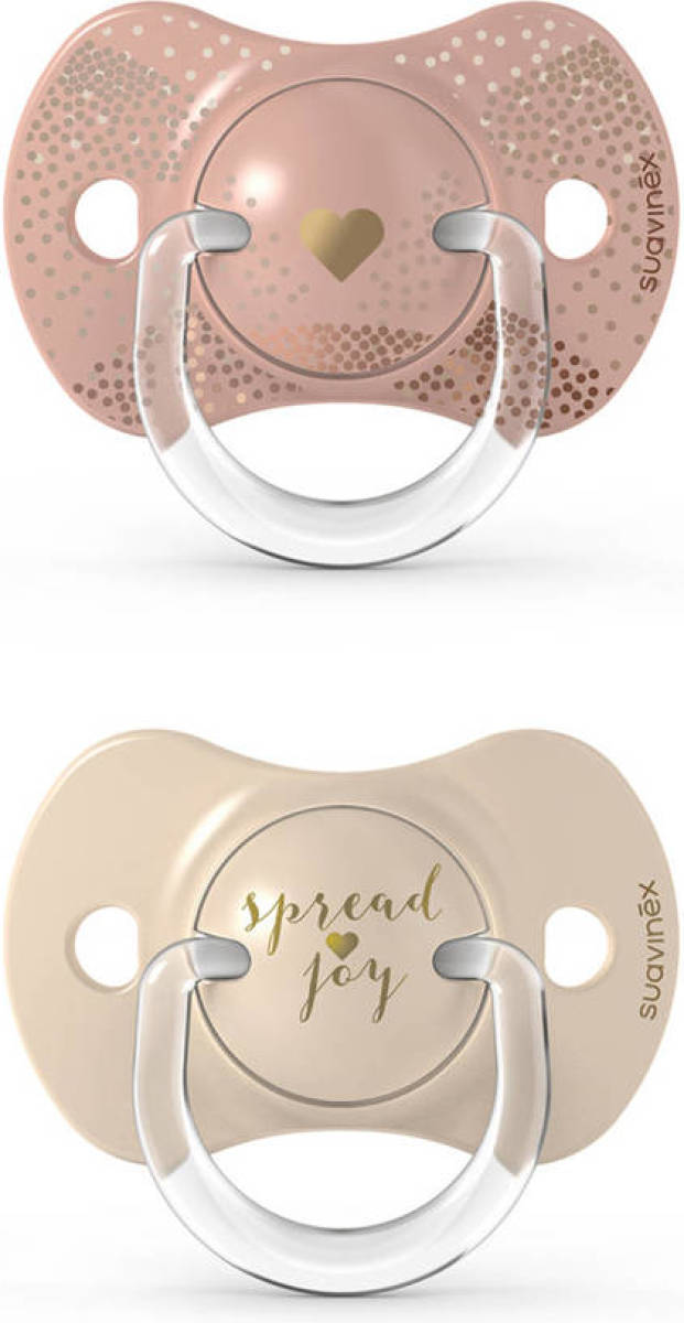Suavinex Fopspeen Silicone Spread Joy Beige Natural +18 mnd (set van 2)