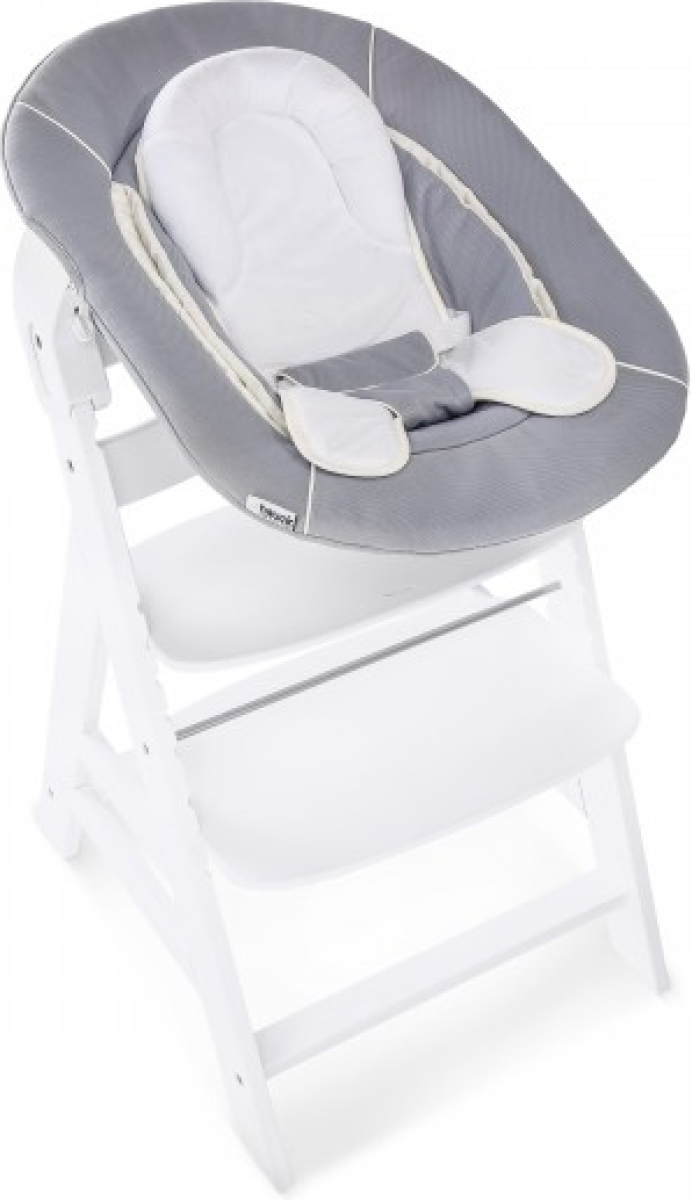 Kinderstoel Hauck Alpha+ White + Newborn Set Stretch Grey