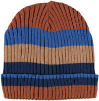 Sarlini muts met strepen camel/blauw