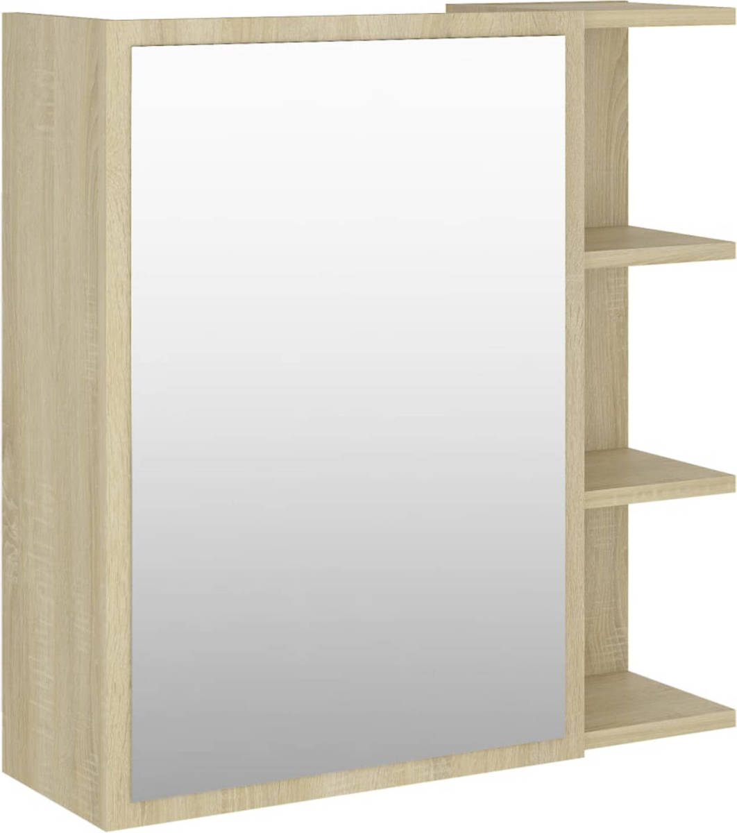 VidaXL Badkamerspiegelkast 62,5x20,5x64 Cm Spaanplaat Sonoma Eiken