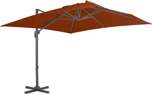 VidaXL Zweefparasol Met Aluminium Paal 300x300 Cm Terracottakleurig